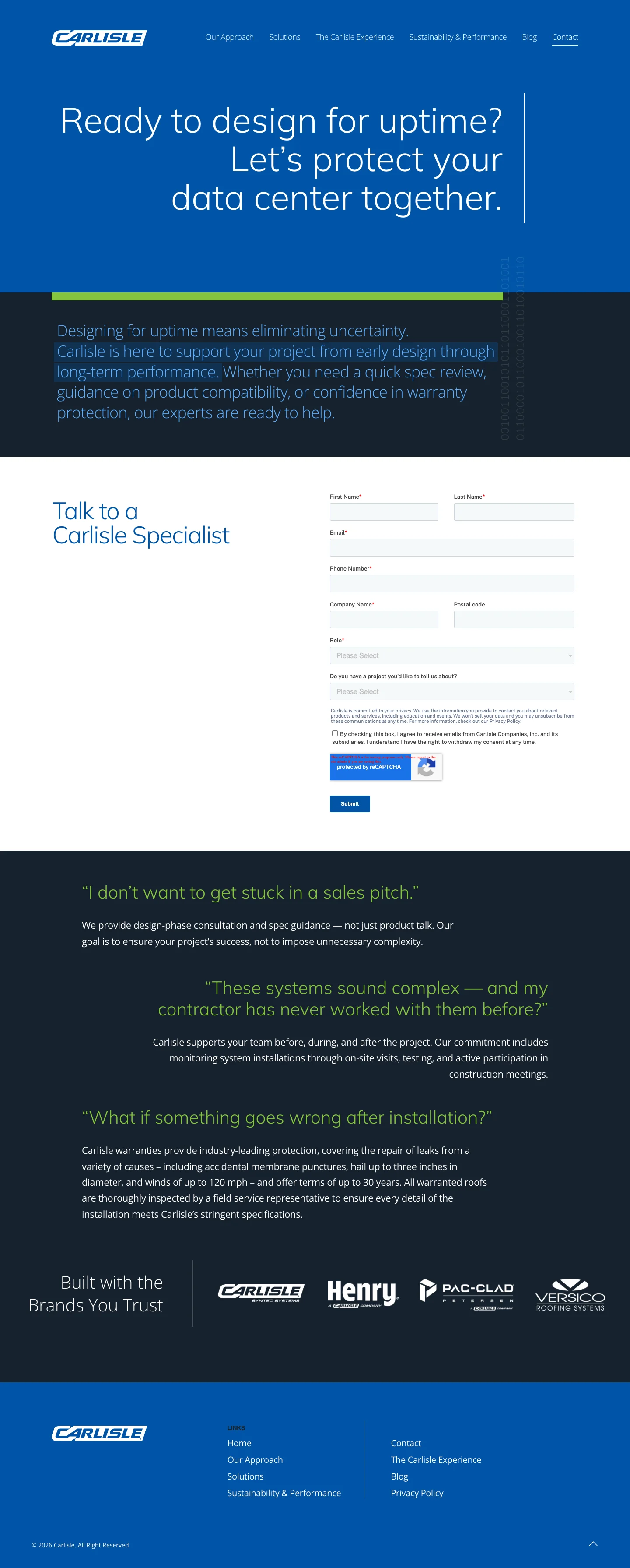 Contact: talk to a Carlisle specialist