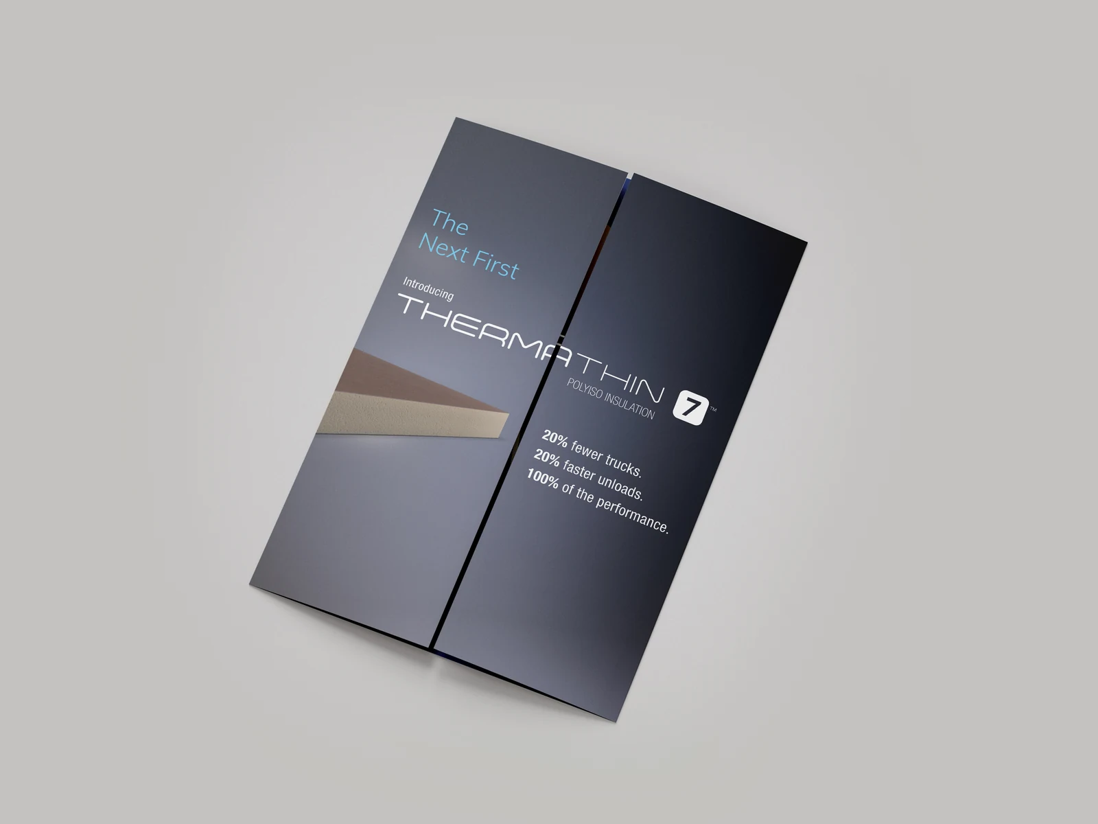 The gate-fold mailer, closed: the next first