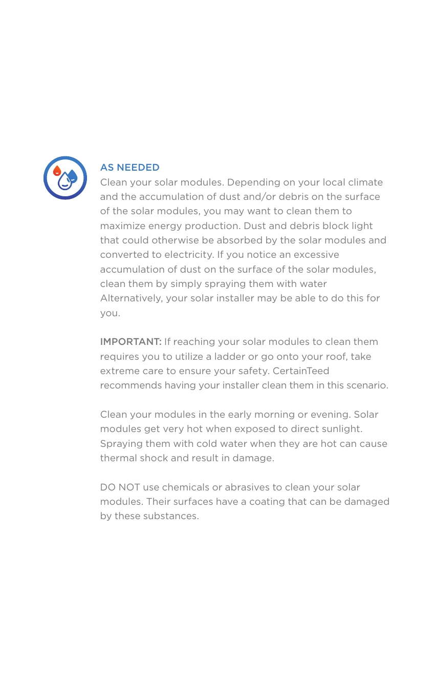 The CertainTeed Solar homeowner's manual, page 11