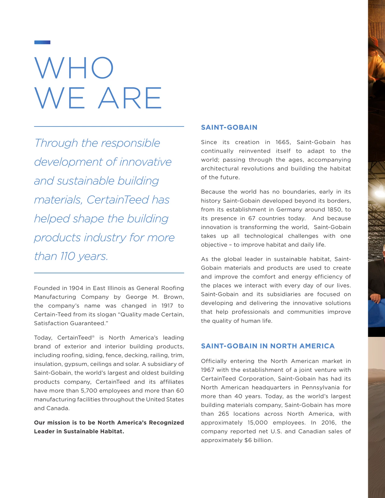 The future built on history: the solar brochure, page 2