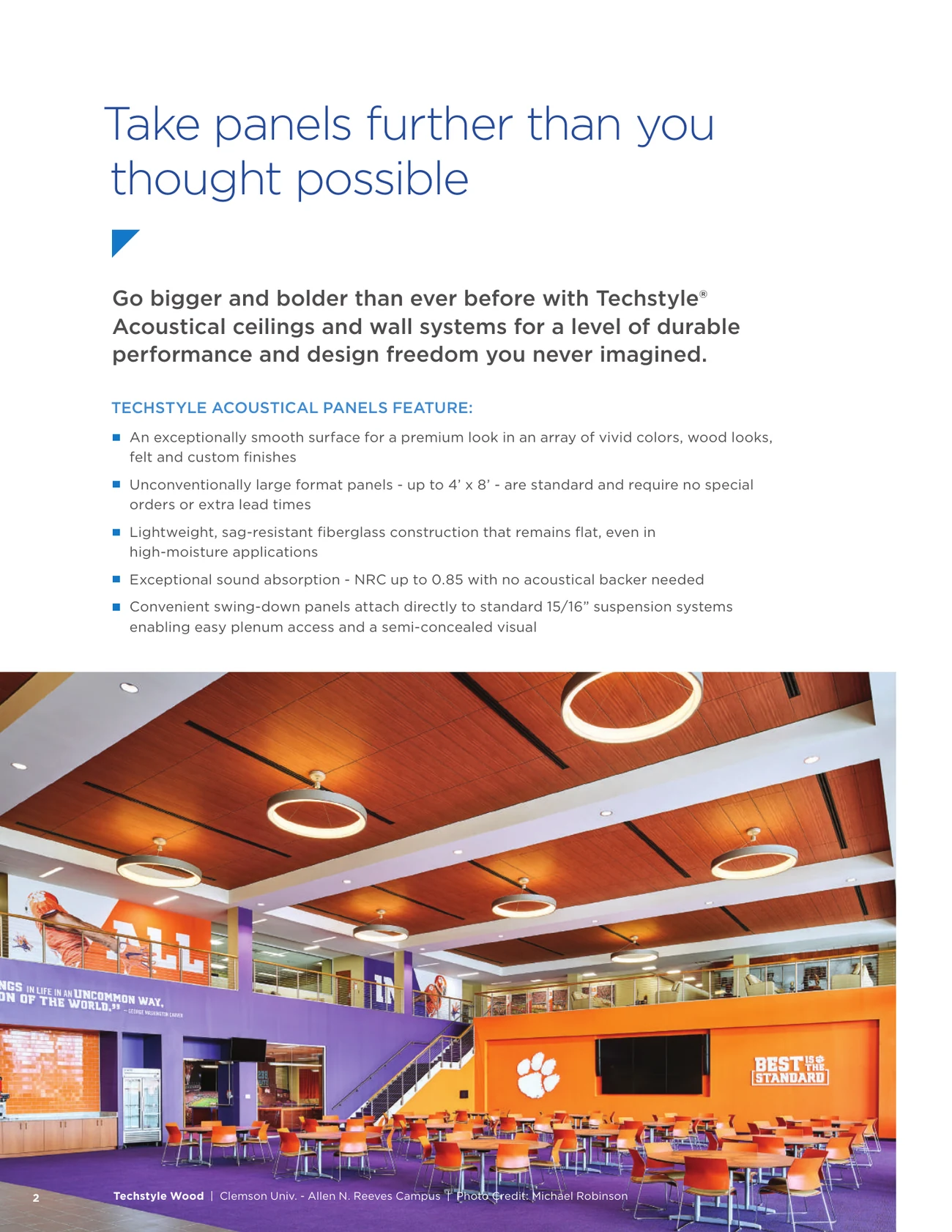 Techstyle acoustical ceilings and walls brochure, page 2