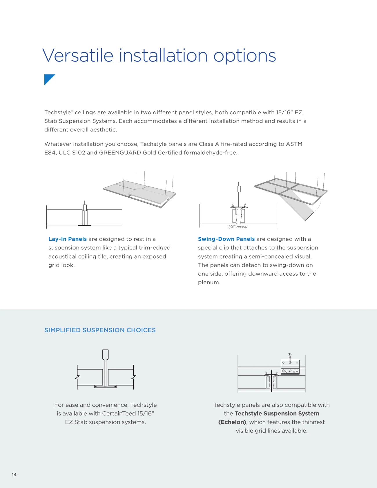 Techstyle acoustical ceilings and walls brochure, page 14