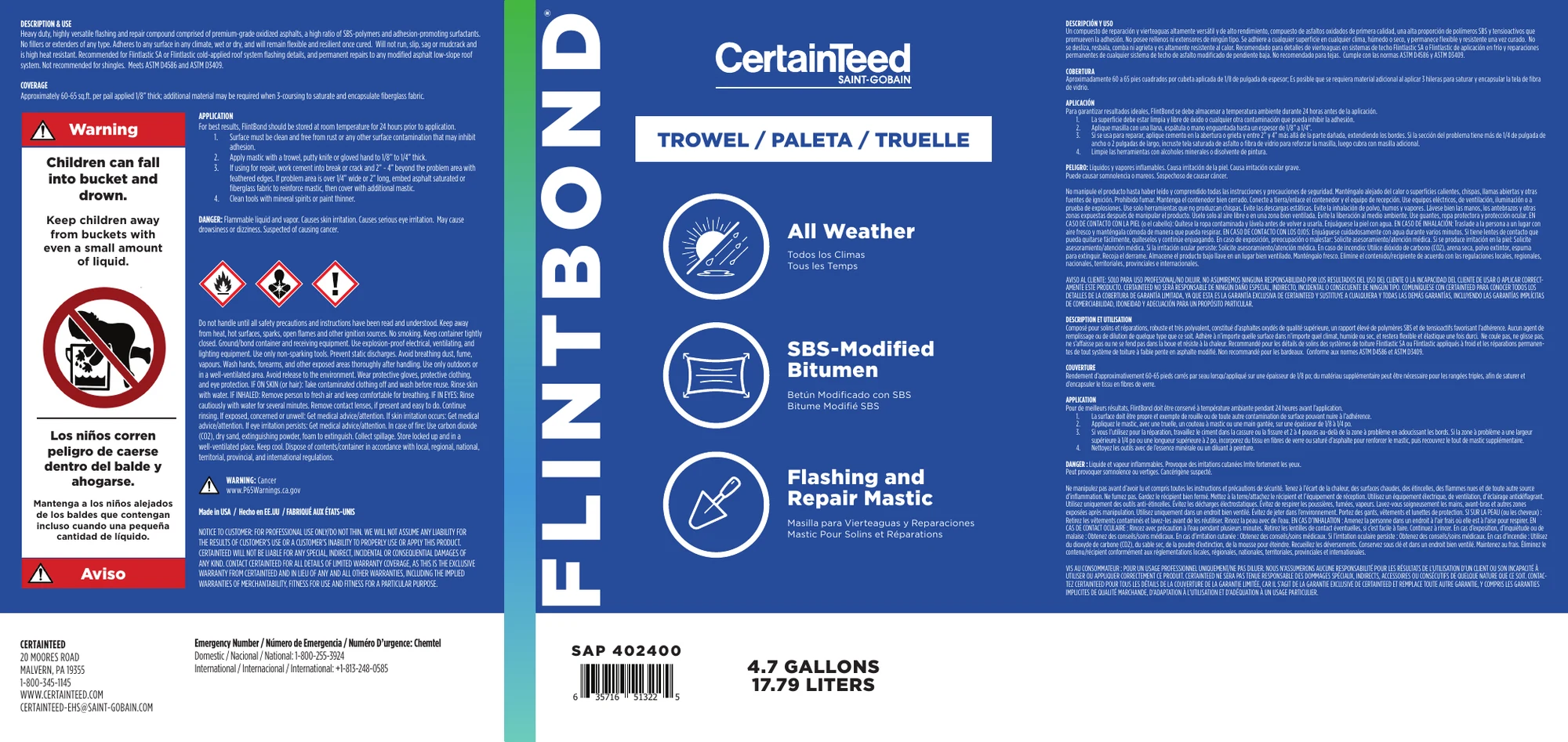 The FlintBond label, flat