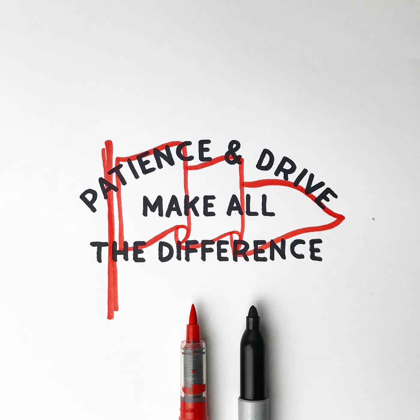 Patience & drive make all the difference. Lettering by hand.
