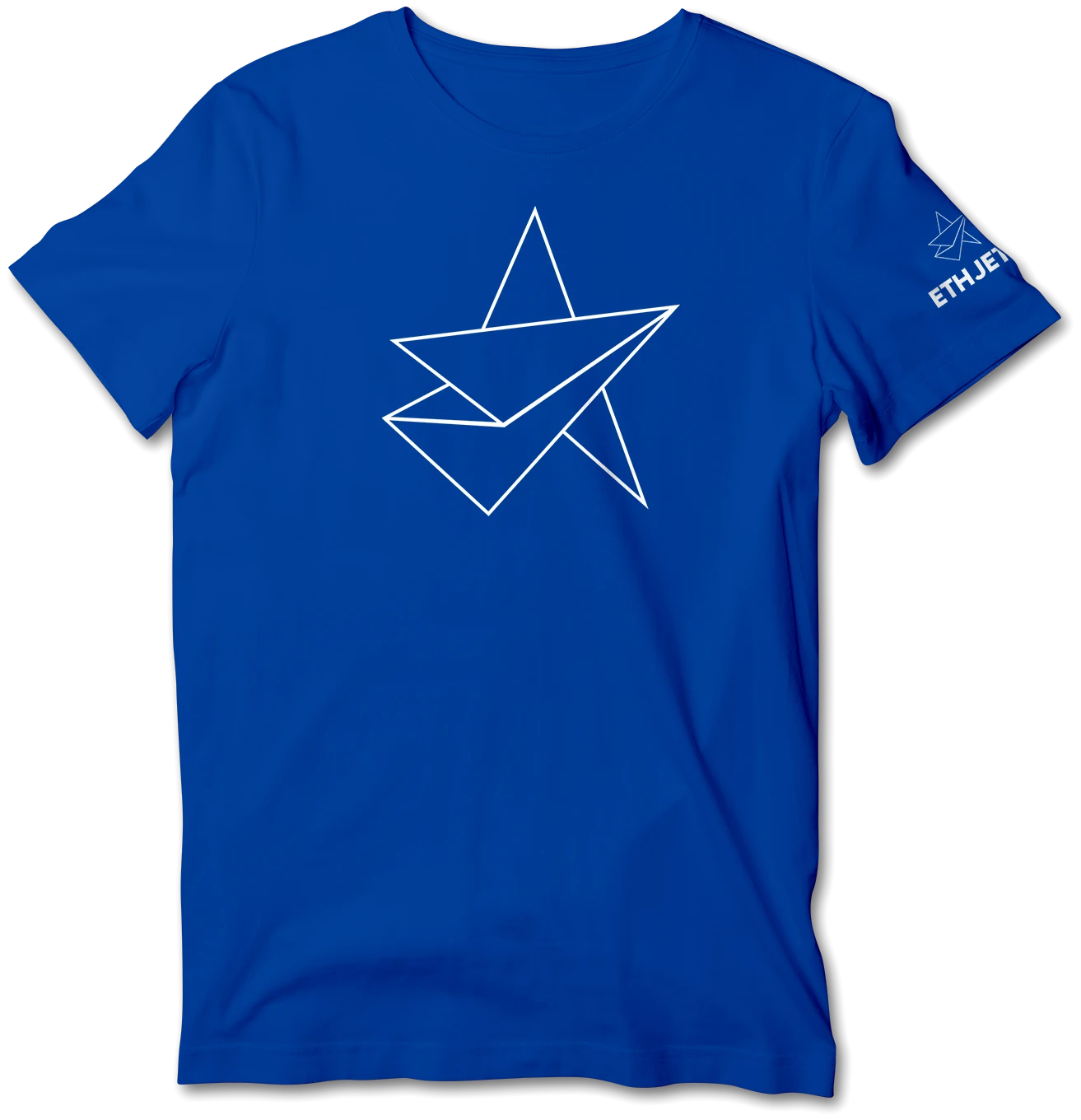 A blue tee with the star mark in line