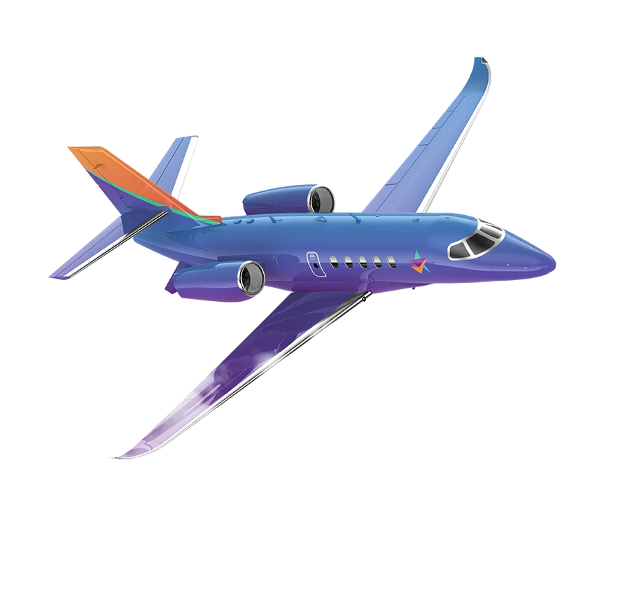 A jet in the clouds