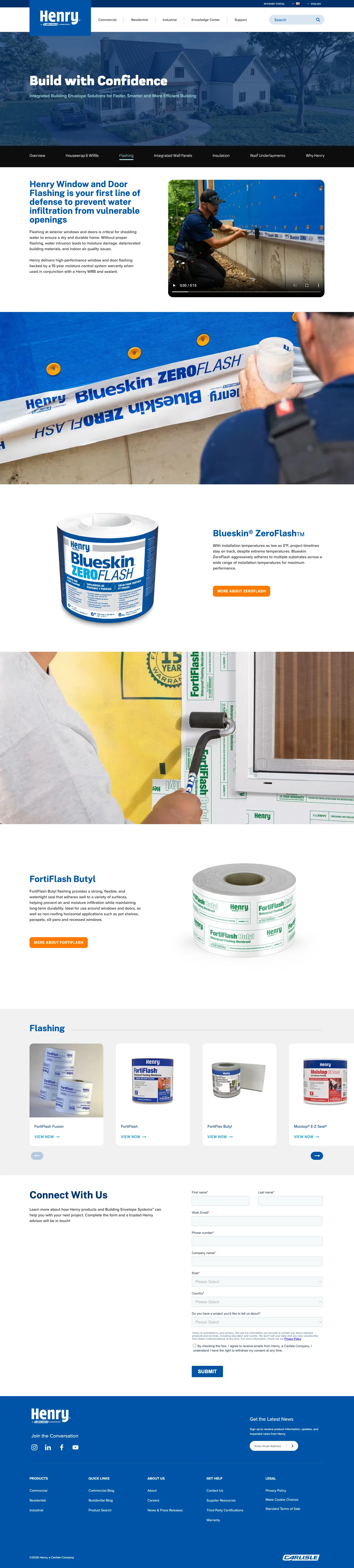 Flashing: Blueskin ZeroFlash and FortiFlash Butyl around windows and doors
