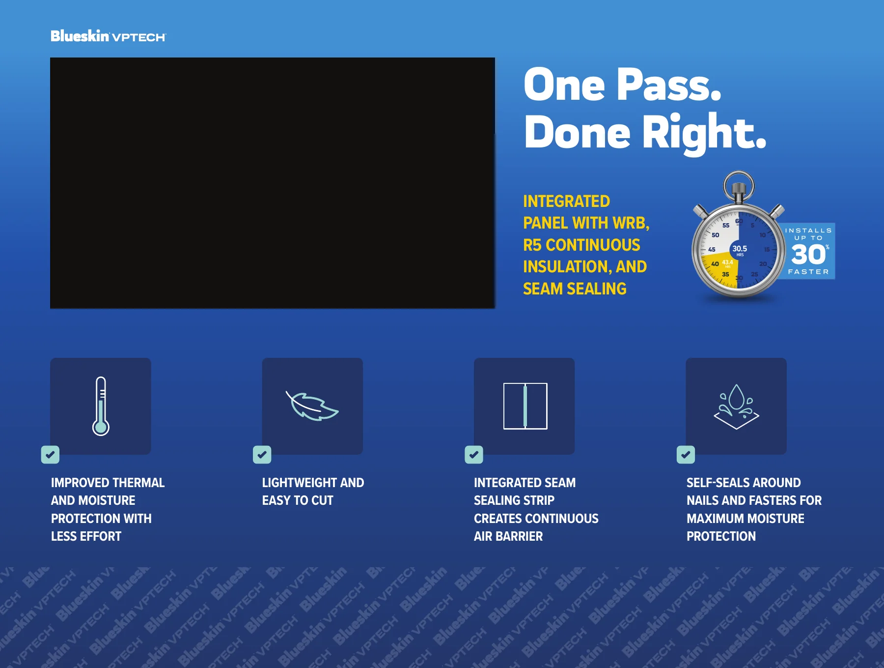 The Blueskin VPTech wall: one pass, done right, with a screen for the film
