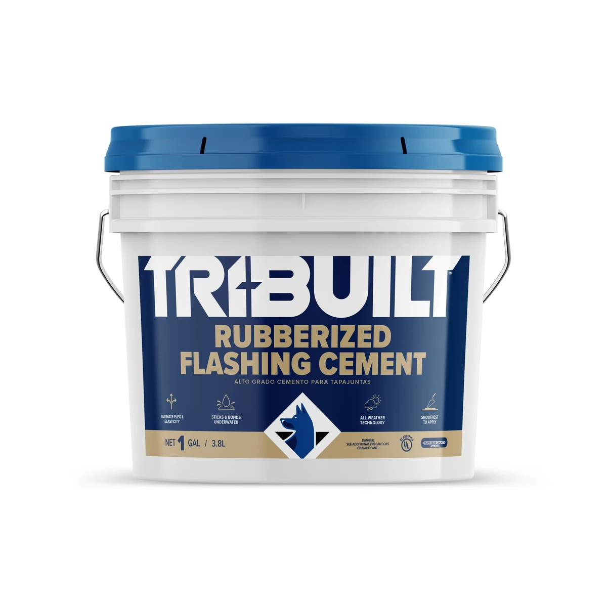 Tri-Built Rubberized Flashing Cement, a 1-gallon pail