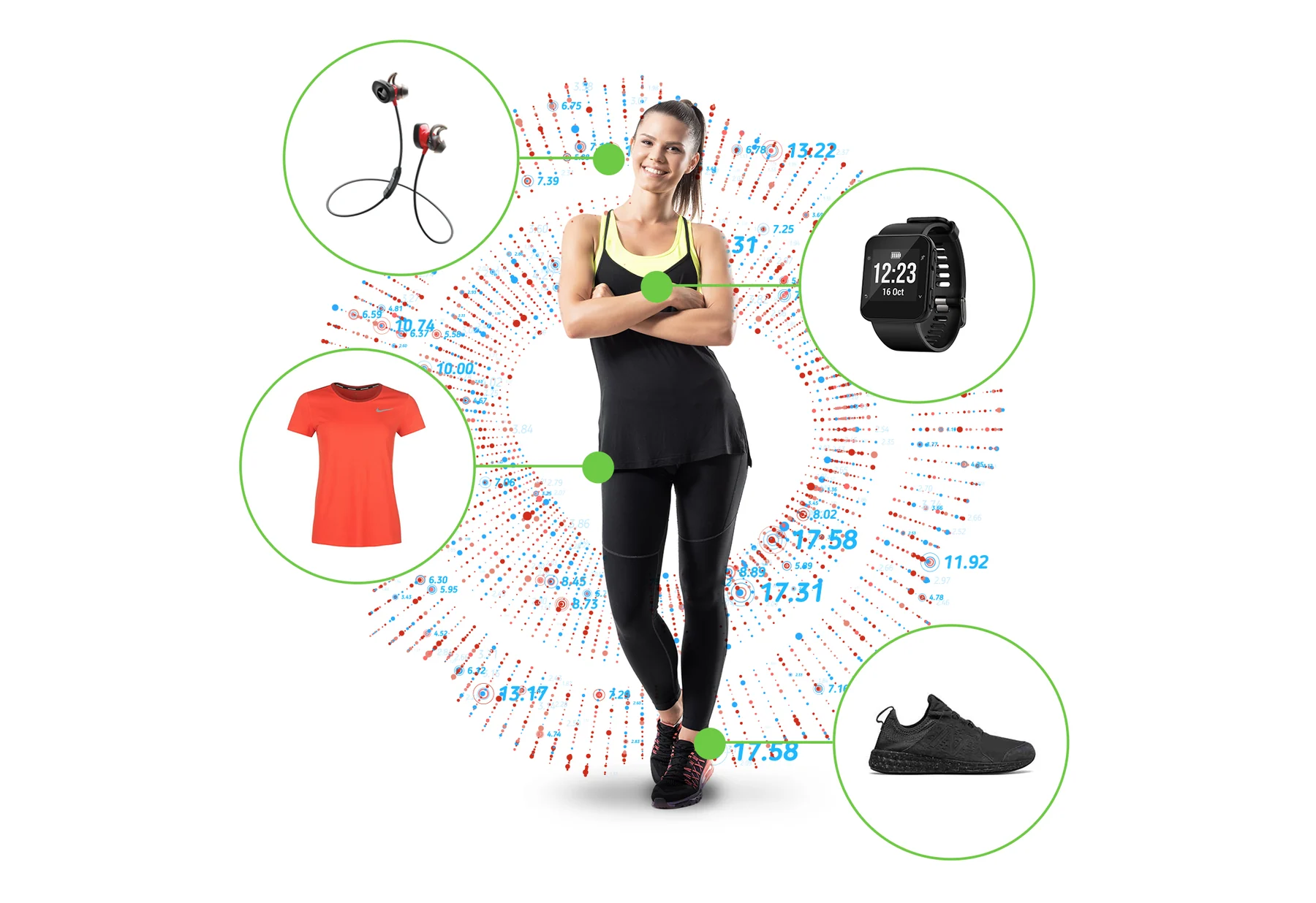 A runner ringed by what she wears and buys