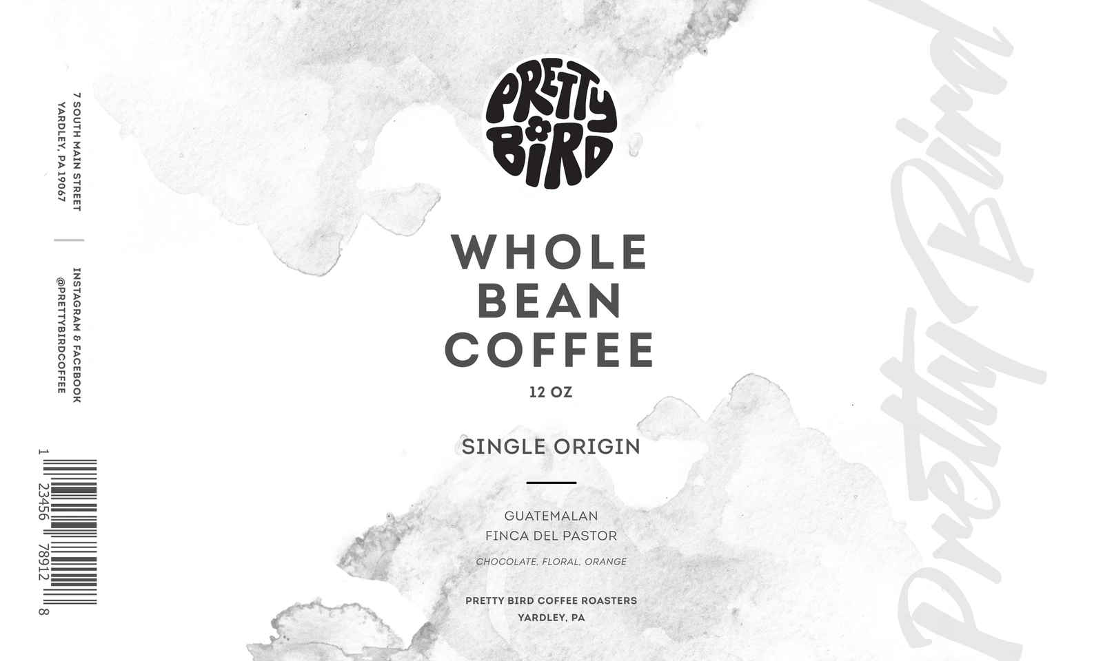 The stone crowler label, flat: whole bean coffee, single origin