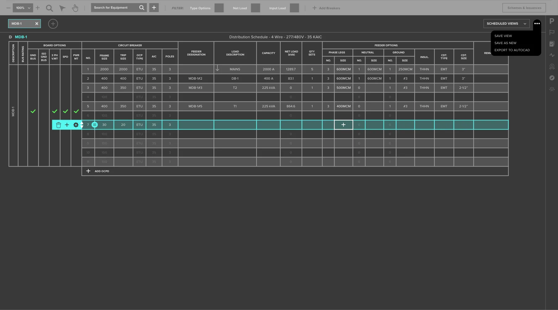 Schedules, screen 3 of 4
