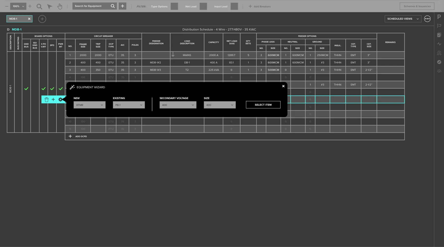 Schedules, screen 4 of 4