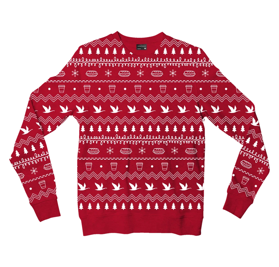 Holiday sweater, goose and hoagie pattern