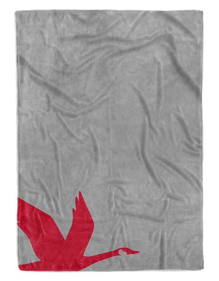 Grey Wawa blanket with a red goose