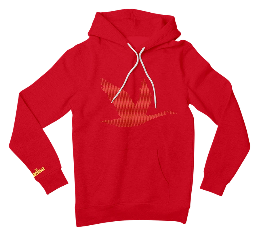 Hoodie, red waves