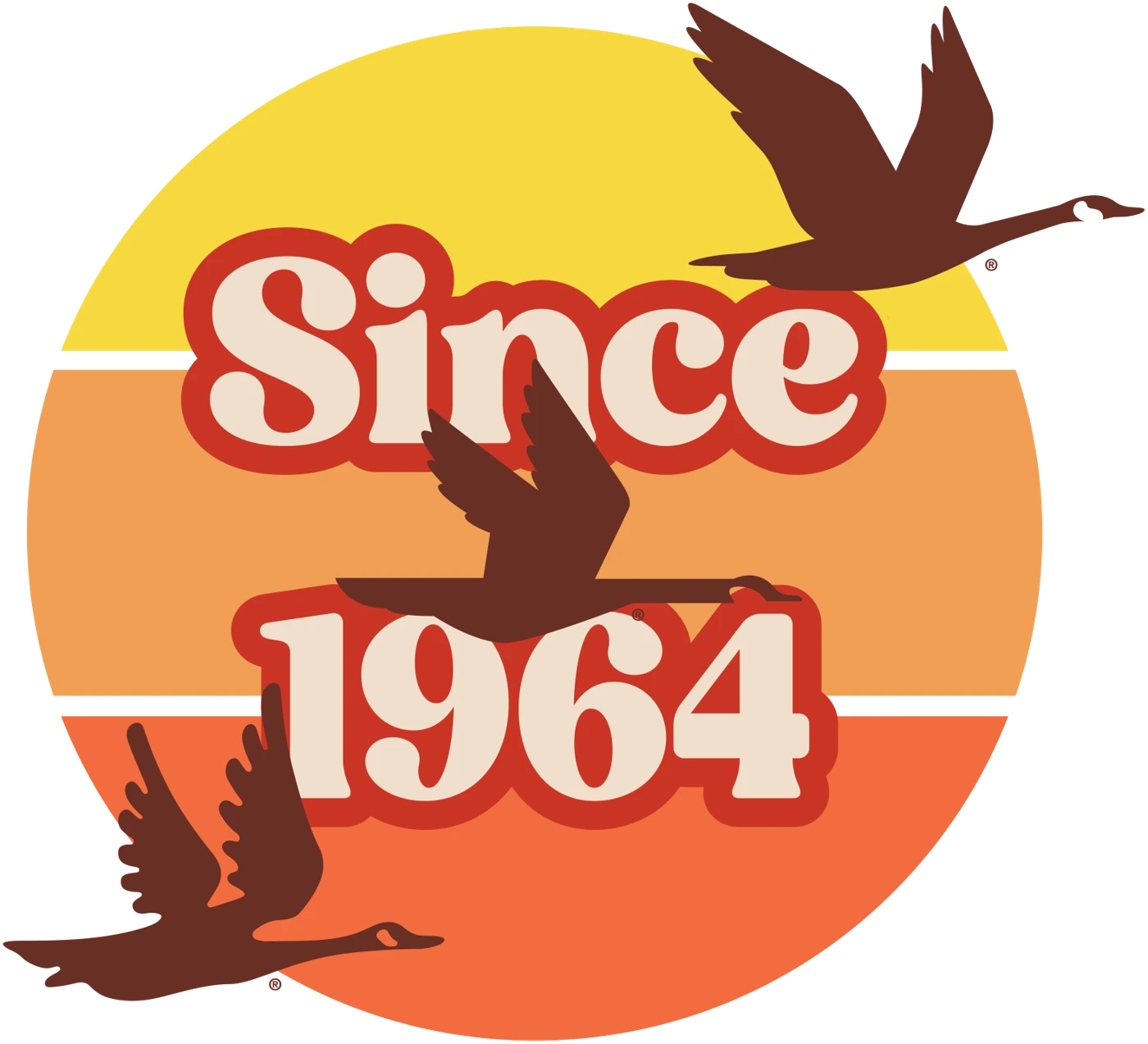 Since 1964, with three flying geese